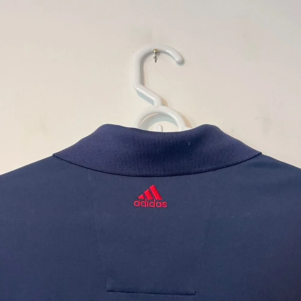 Adidas Mens Polo Shirt Size 2XL Two Tone Golf Comfort Blue Red Climacool
